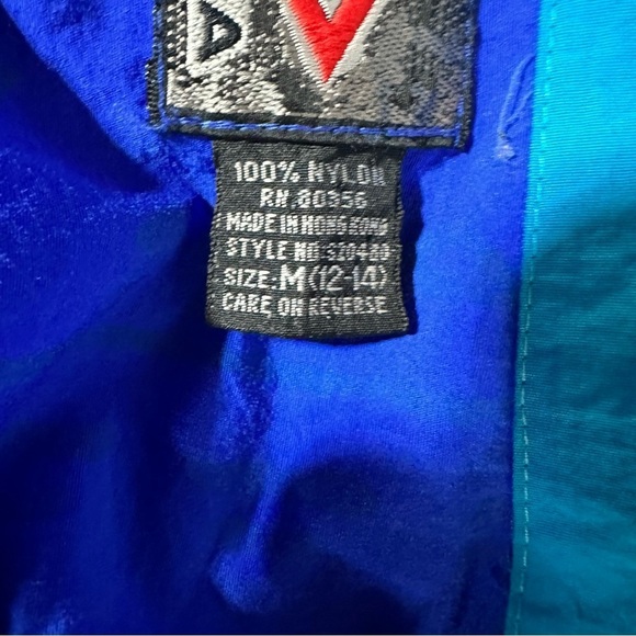 Vintage Gotcha Boys Medium 10-12 Blue Print Windbreaker Pullover Jacket - Picture 11 of 13